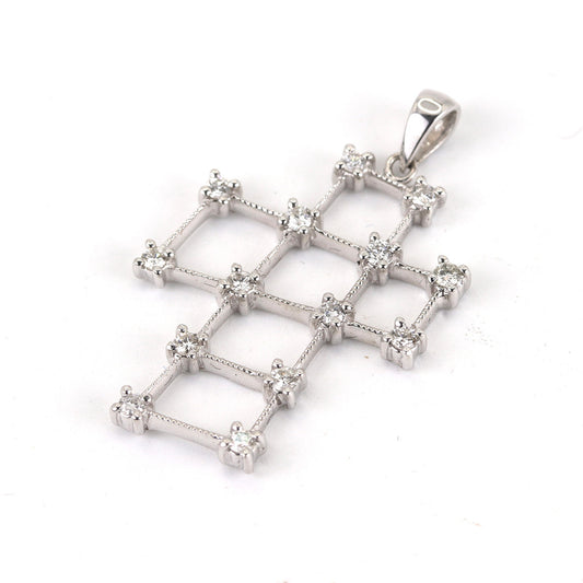 18K White Gold 0.28ct Diamond Cross Pendant