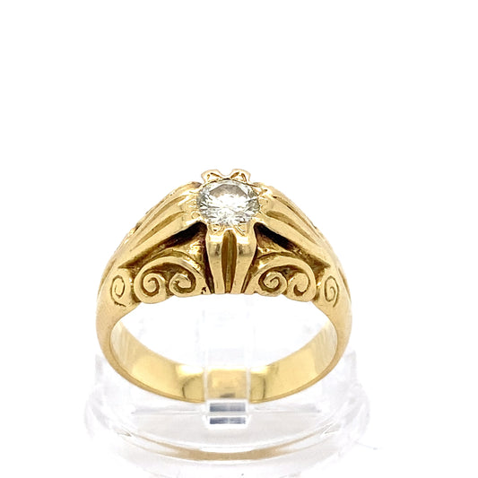 18K Yellow Gold 0.50ct Diamond Ring