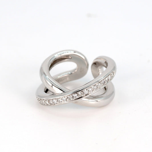 Uk Hallmarked 18K White Gold 0.44ct Diamond Ring