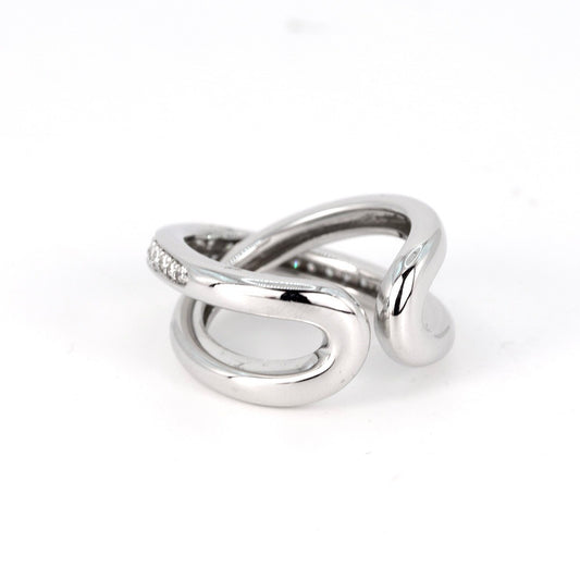Uk Hallmarked 18K White Gold 0.44ct Diamond Ring