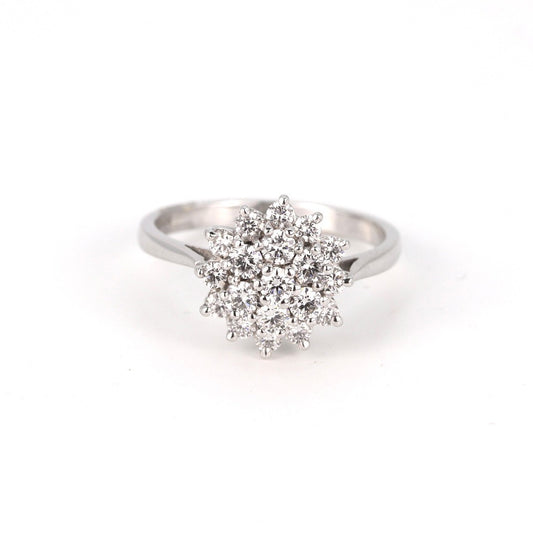 Uk Hallmarked 18K White Gold 0.95ct Diamond Ring