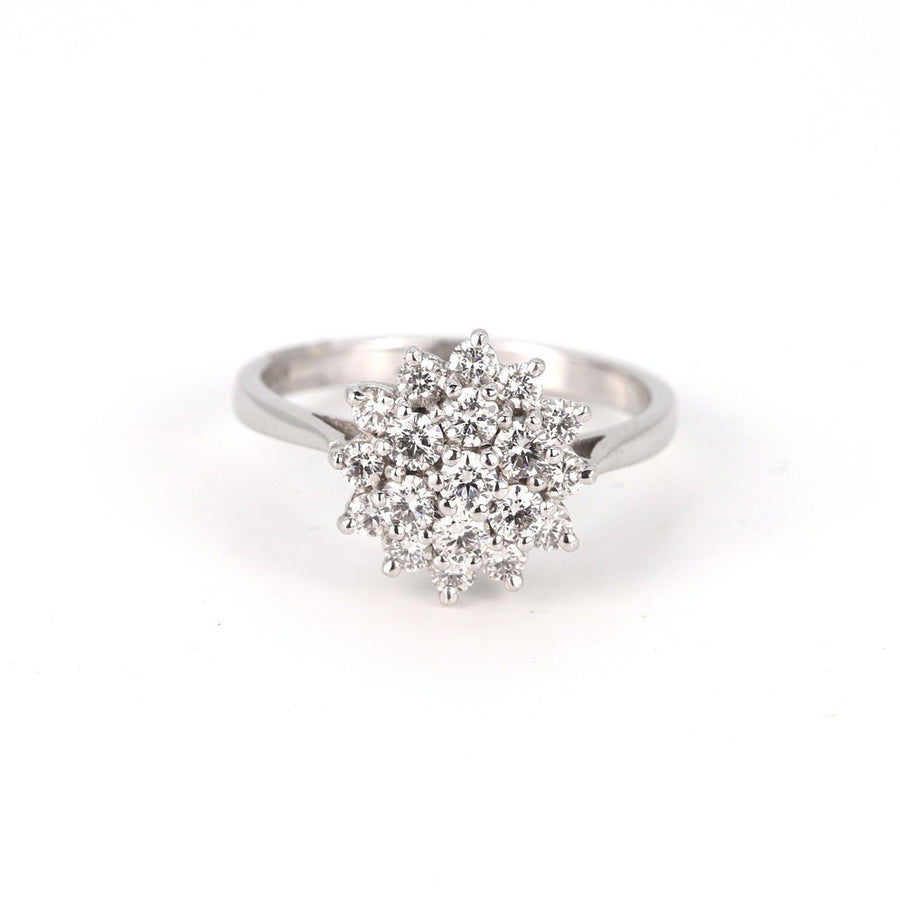 Uk Hallmarked 18K White Gold 0.95ct Diamond Ring